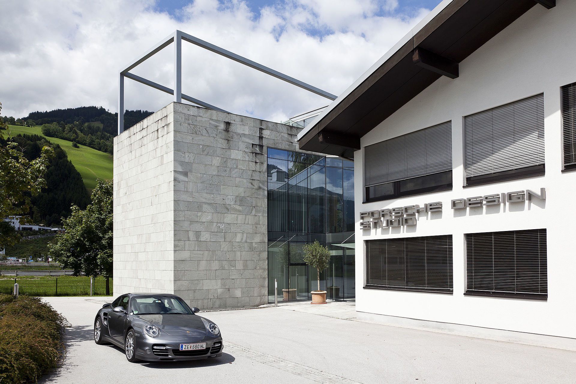 The simple yet perfectly elegant Porsche Design Studio in Zell am See, Austria