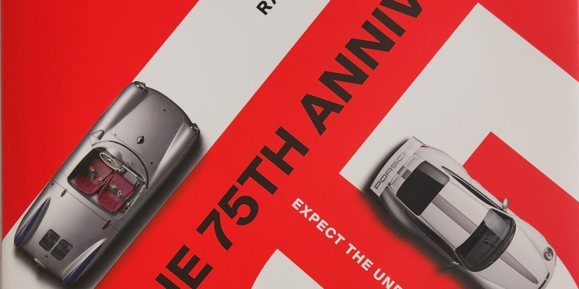 Dust jacket of Porsche 75th Anniversary book