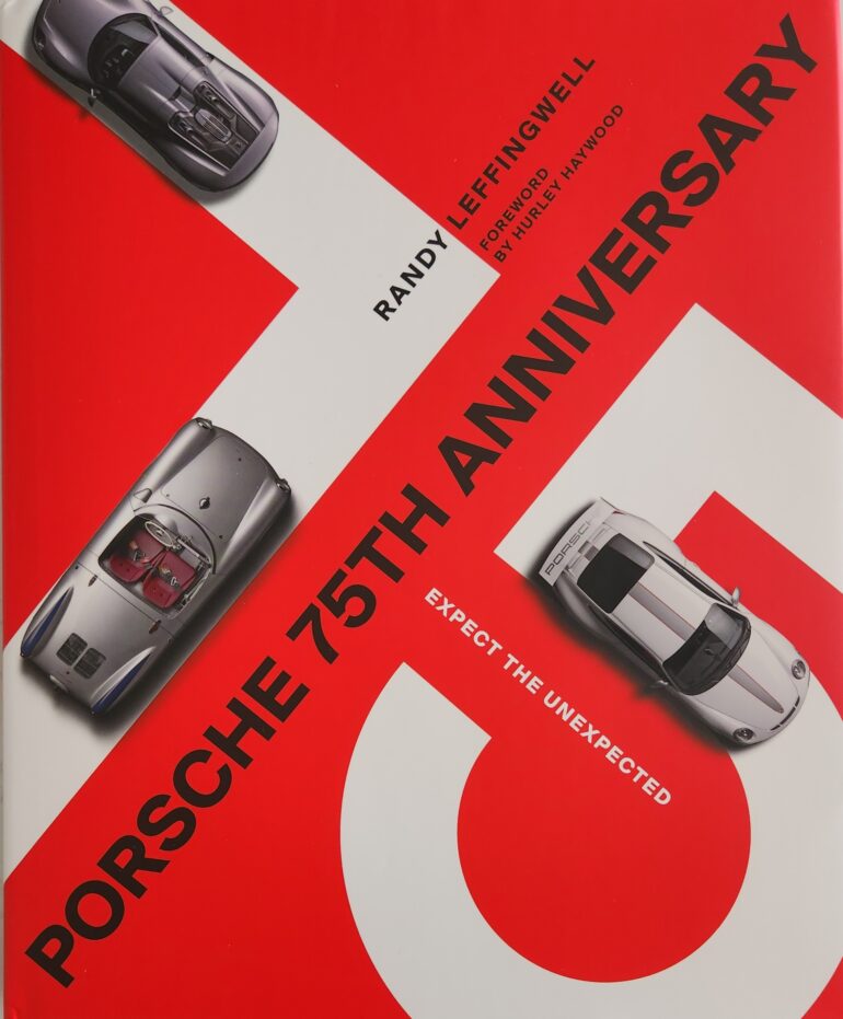Dust jacket of Porsche 75th Anniversary book