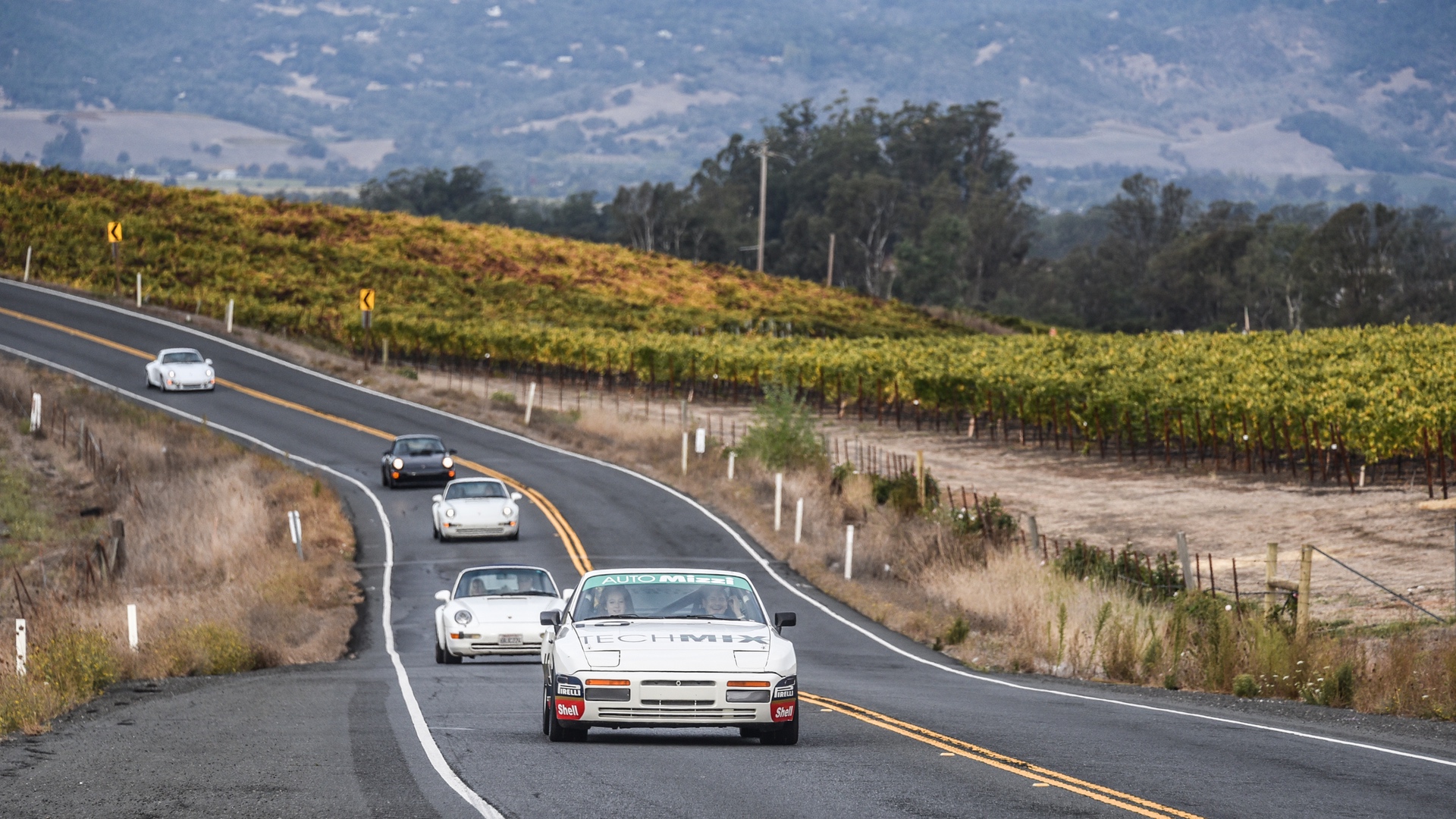 Porsche cars at Breakfast Club Rally