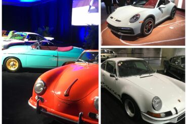 Collage of Porsches at LA Auto Show 2023