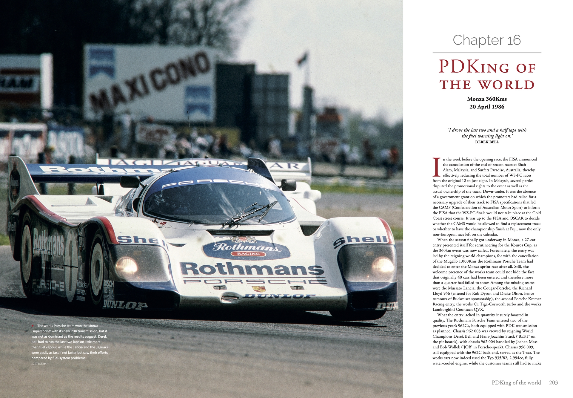 Page from Ultimate Works Porsche 962 - The Definitive History featuring Porsche with PDK transmission