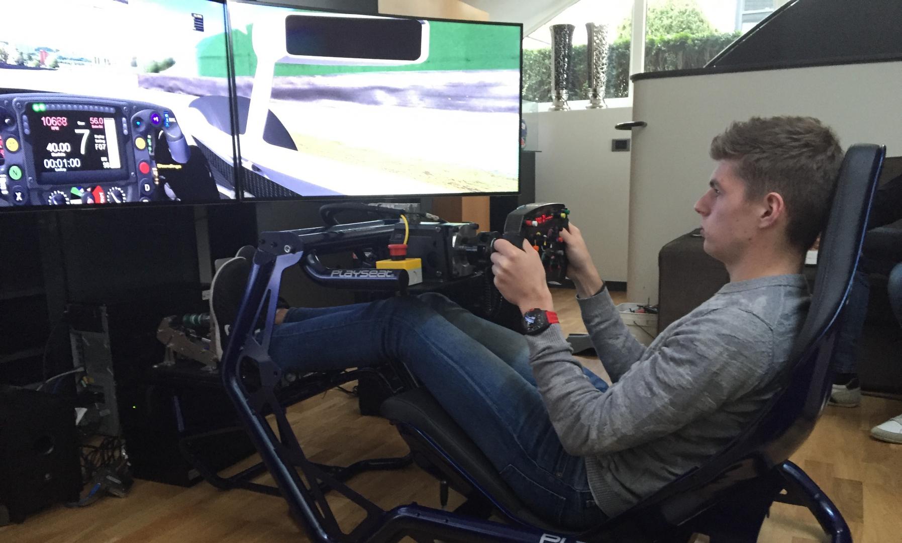 Max Verstappen using a racing sim