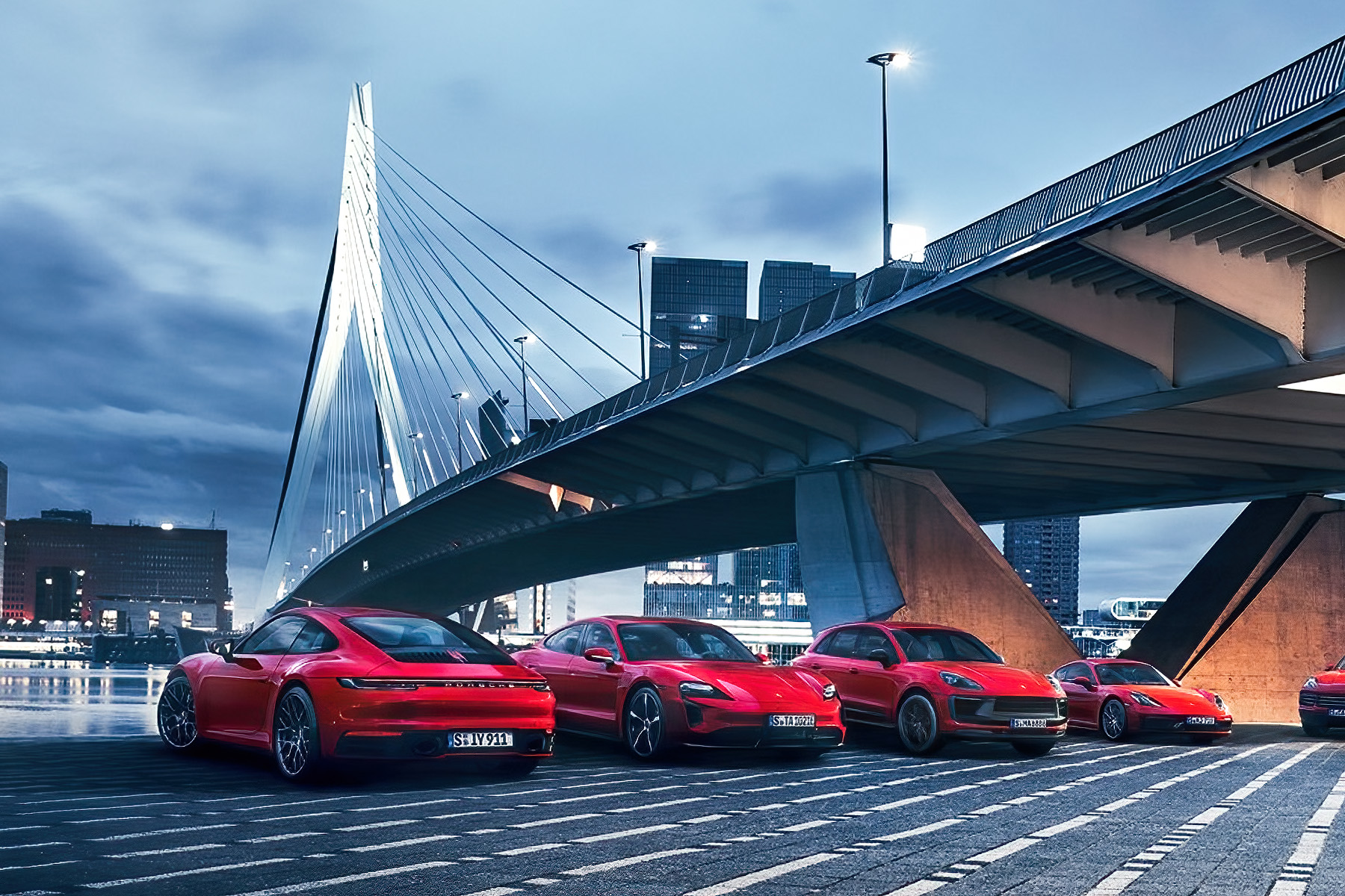 Porsche's 2022 models all in red.