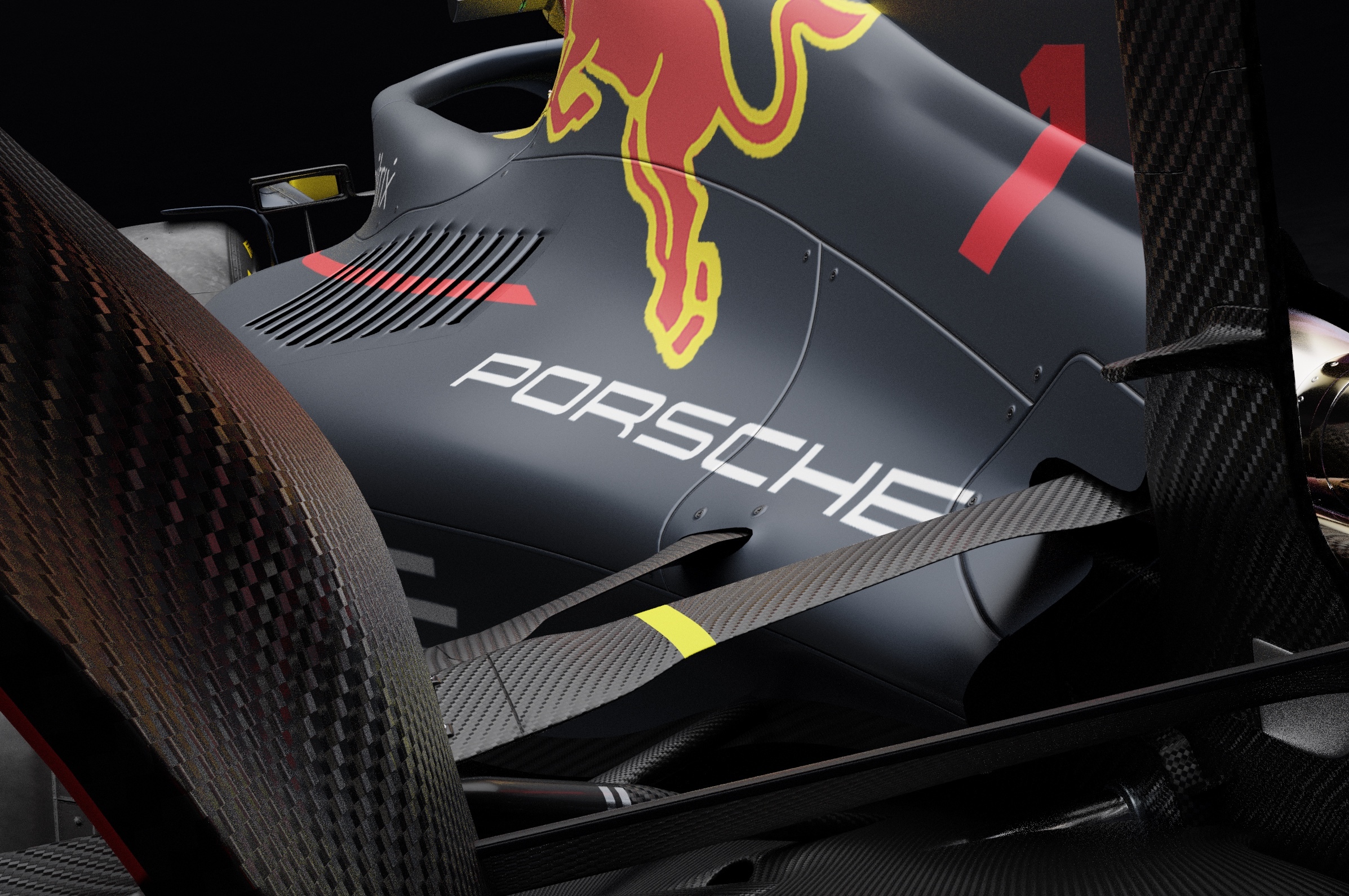 Red Bull Racing Porsche power unit render