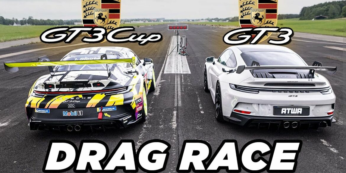 DRAG RACE: 992 Porsche 911 GT3 vs. 992 Porsche 911 GT3 Cup