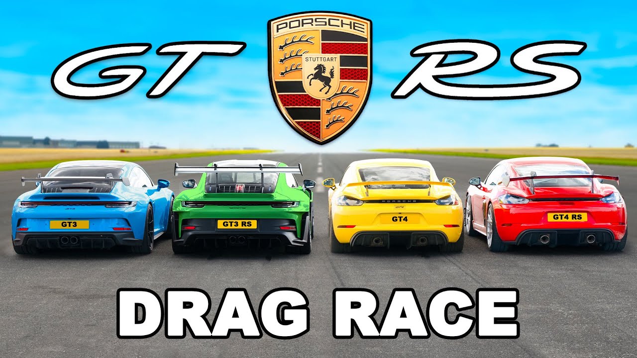 Four Porsches With The Same 4-Liter Naturally Aspirated Flat-Six Drag Race Each Other