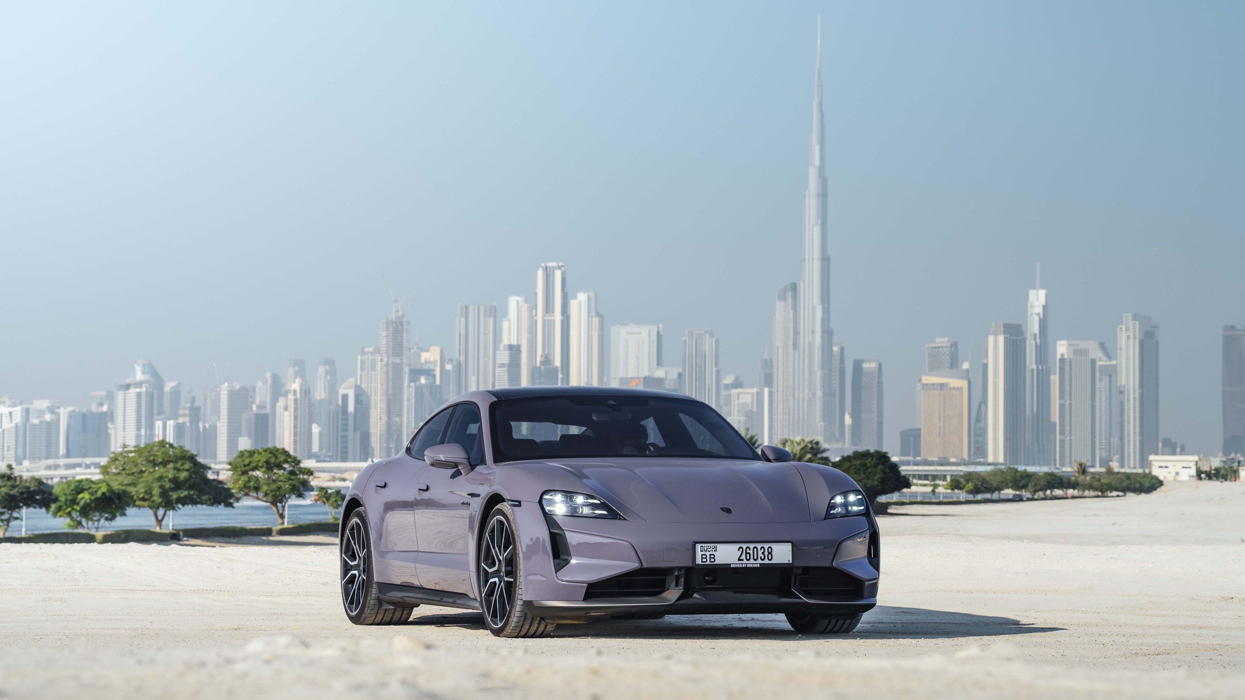 Three-quarter view of a 2025 Porsche Taycan Turbo S