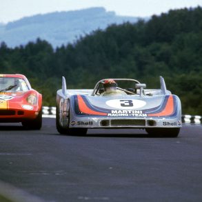 Nürburgring 1000 Km, 30 May 1971: Vic Elford and Gérard Larrousse were the outright winners in the No. 3 Martini Porsche 908/03. © Corporate Archives Porsche AG