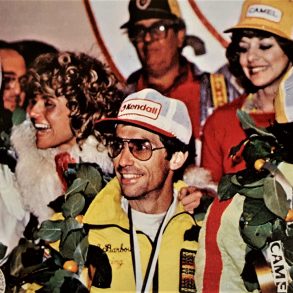 Victory Lane Sebring 1978. Bob (L), Charles Mendez and Brian Redman won the race in Porsche 935 chassis 930 890 0037. Photo – Sebring archives
