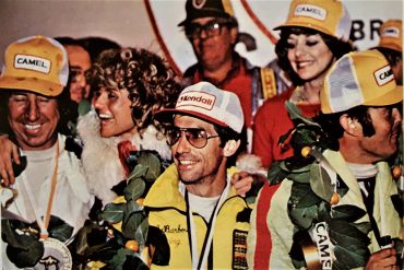 Victory Lane Sebring 1978. Bob (L), Charles Mendez and Brian Redman won the race in Porsche 935 chassis 930 890 0037. Photo – Sebring archives