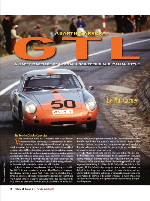Italian Style German Engineering German Engineering & Italian Style - Porsche 356B Abarth Carrera GT