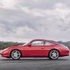 Side view of a red Porsche 911 996 Targa