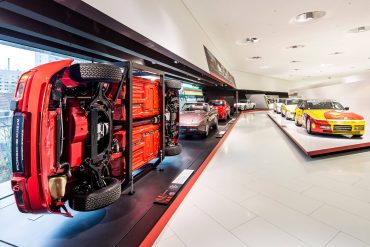 Porsche transaxle models exhibited at Porsche Museum