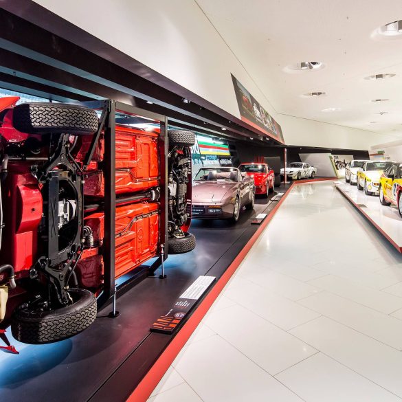 Porsche transaxle models exhibited at Porsche Museum