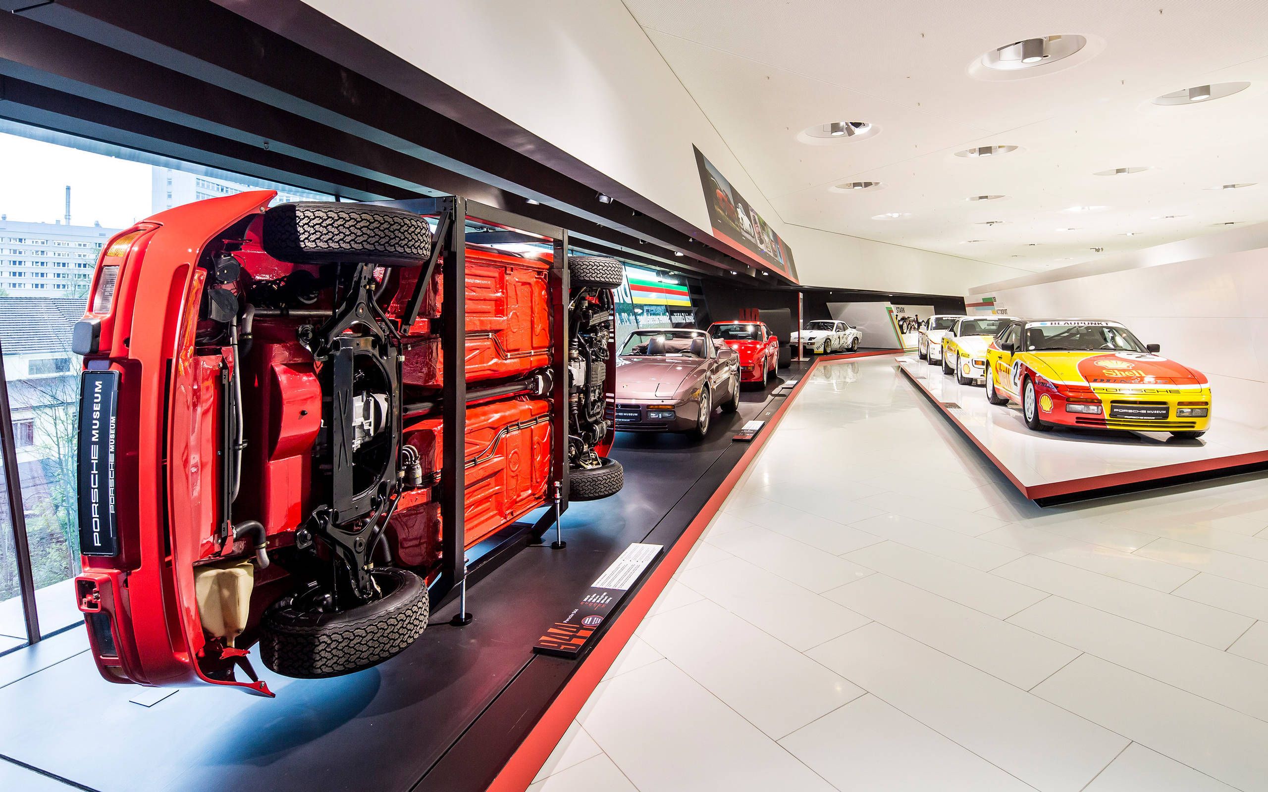 Porsche transaxle models exhibited at Porsche Museum