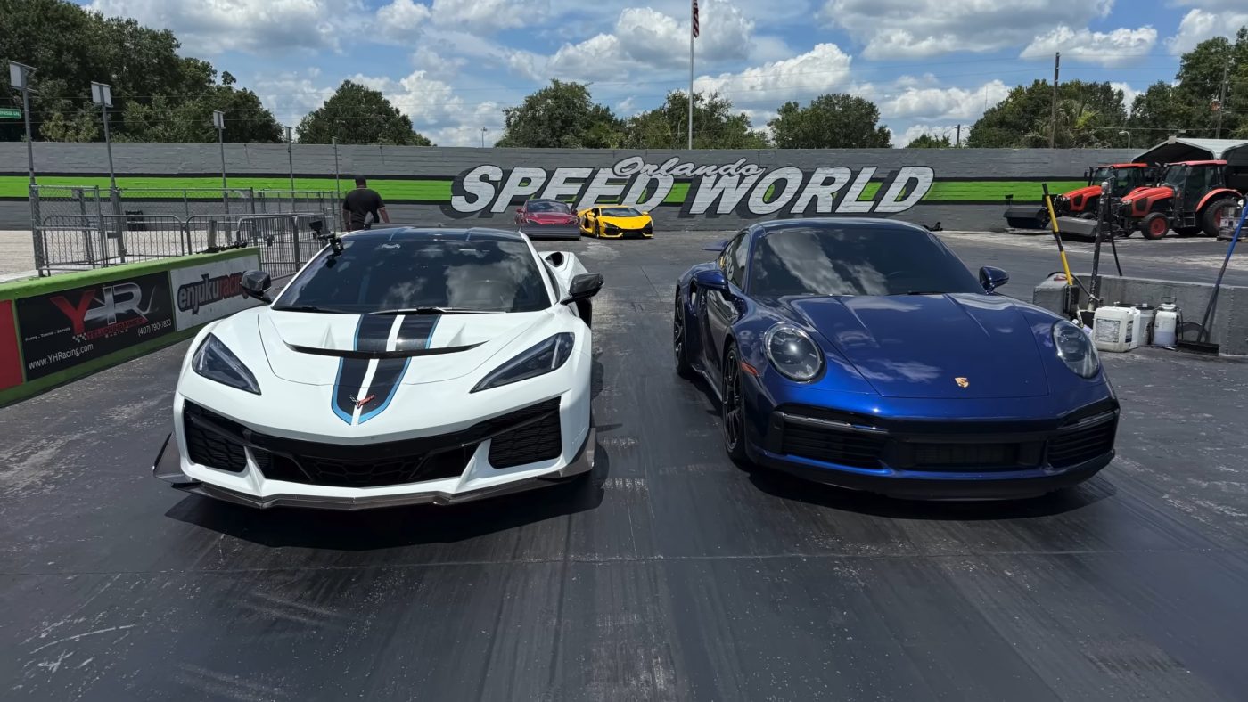 VIDEO: Porsche 911 Turbo S Drag Races the 1,064hp Corvette ZR1