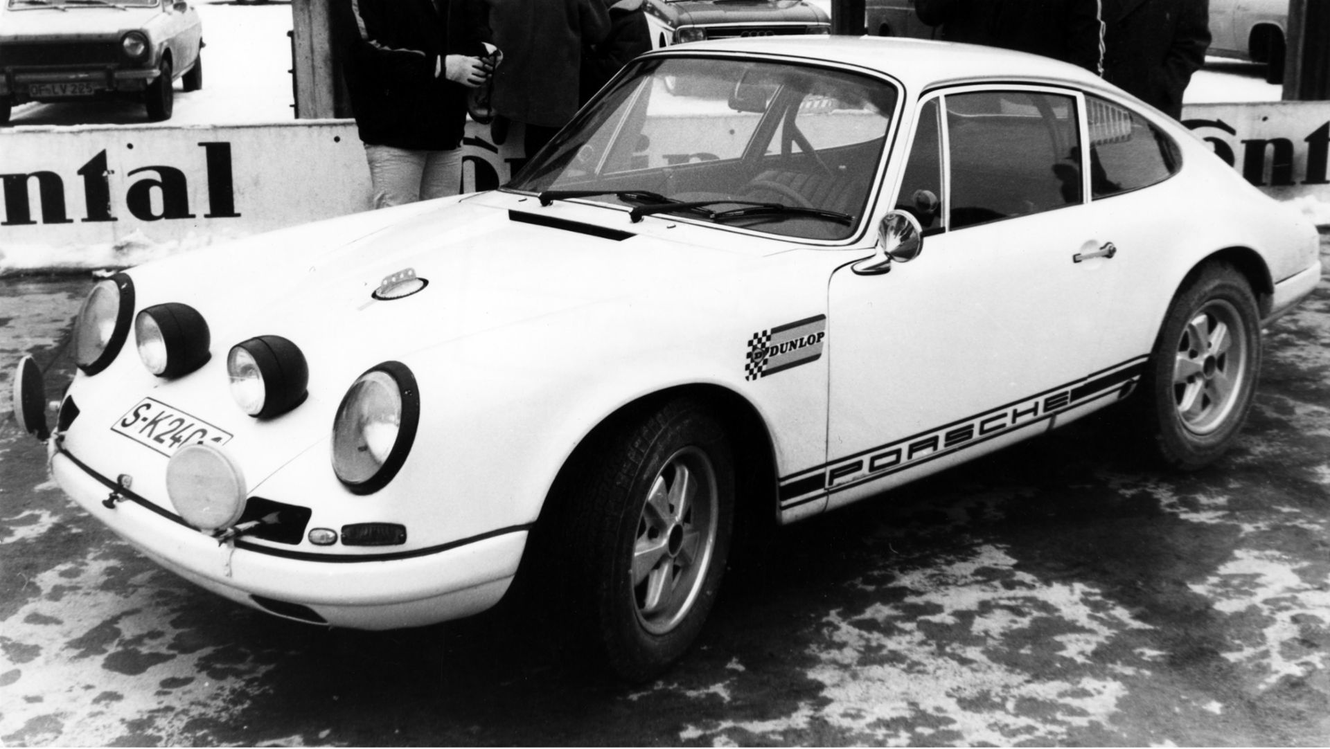 3/4 front view of a 1967 Porsche 911 R prototype