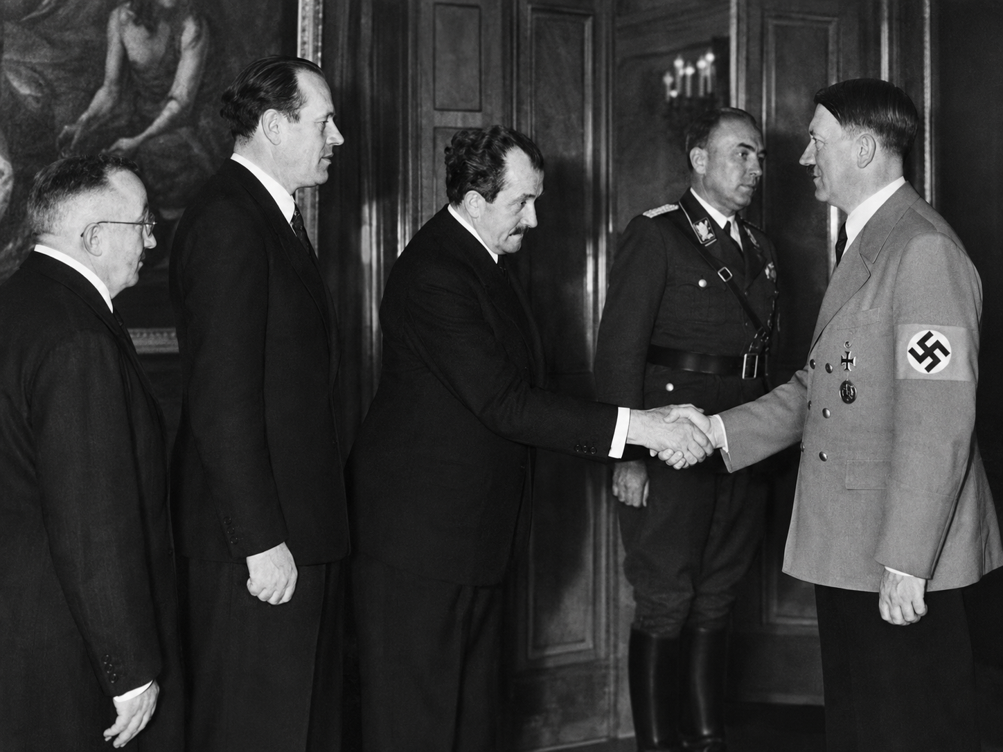This meeting brought three of Germany’s most influential engineering figures—Ernst Heinkel, Willy Messerschmitt, and Ferdinand Porsche—directly into Adolf Hitler’s political orbit. Their expertise in aviation and automotive design would soon be supported, directed, and exploited by the Nazi state, turning ambitious technical programs into instruments of rearmament, industrial expansion, and propaganda. The encounter captures the uneasy intersection of engineering achievement, personal ambition, and political power that would shape each man’s work during the decade ahead.