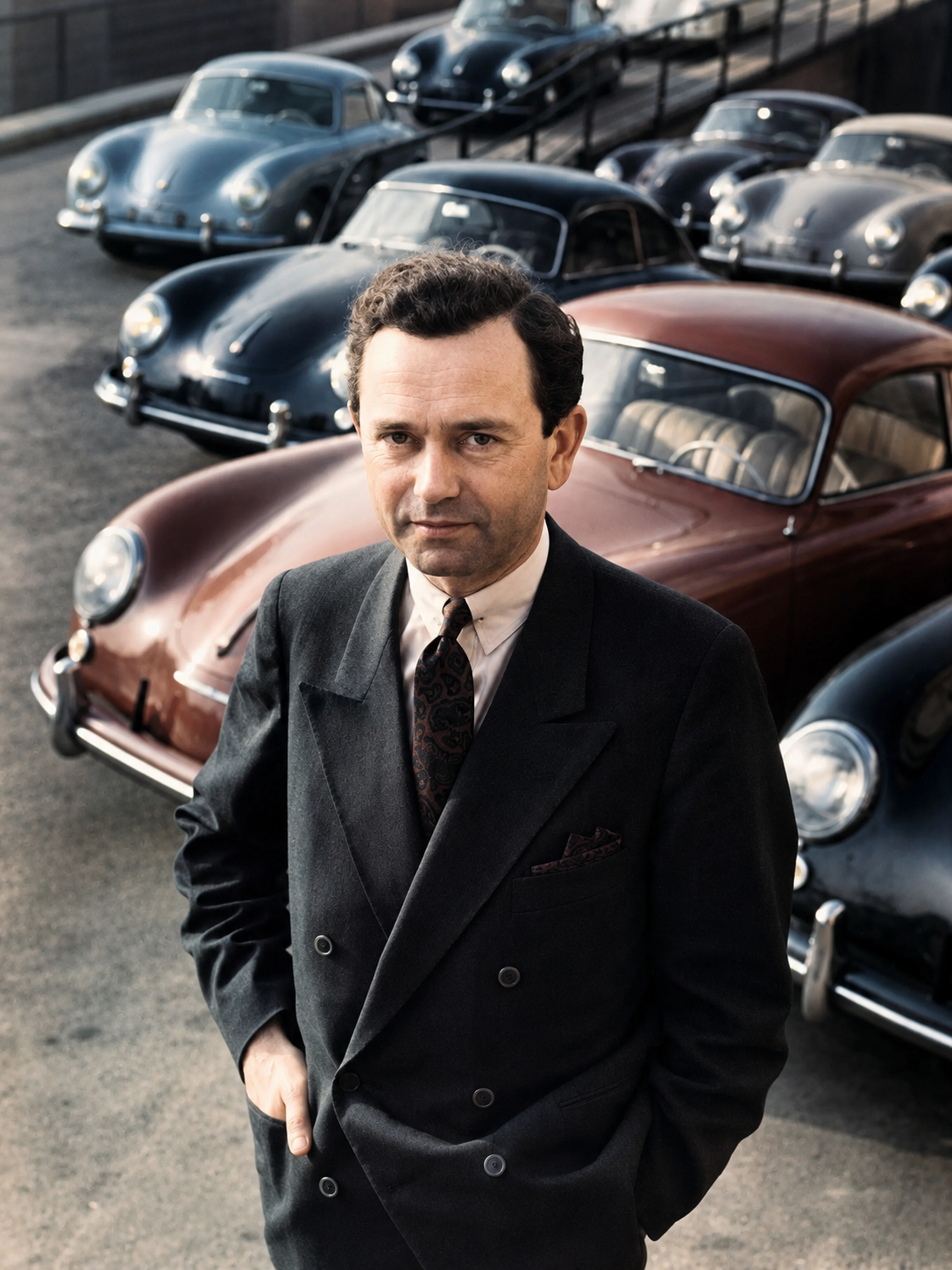 This image points directly toward the next chapter of the story. The hard years of survival, improvisation, and contract engineering were giving way to something more ambitious: the emergence of Porsche as a true automobile manufacturer under Ferry Porsche’s leadership. That transition would come fully into view with the arrival of the 356—the car that would transform Porsche from a struggling postwar engineering concern into the sports-car company the world now recognizes. What had begun as endurance and necessity was about to become identity, purpose, and a brand with a future all its own.