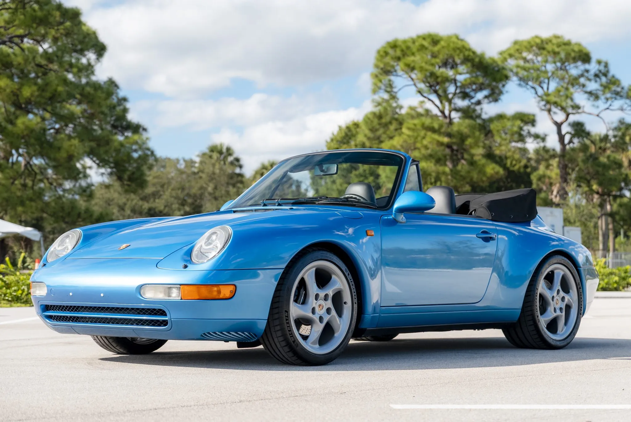 Load larger image of Tahoe Blue Metallic RoW 1995 Porsche 911 Carrera Cabriolet X51 - Stuttcars Classified