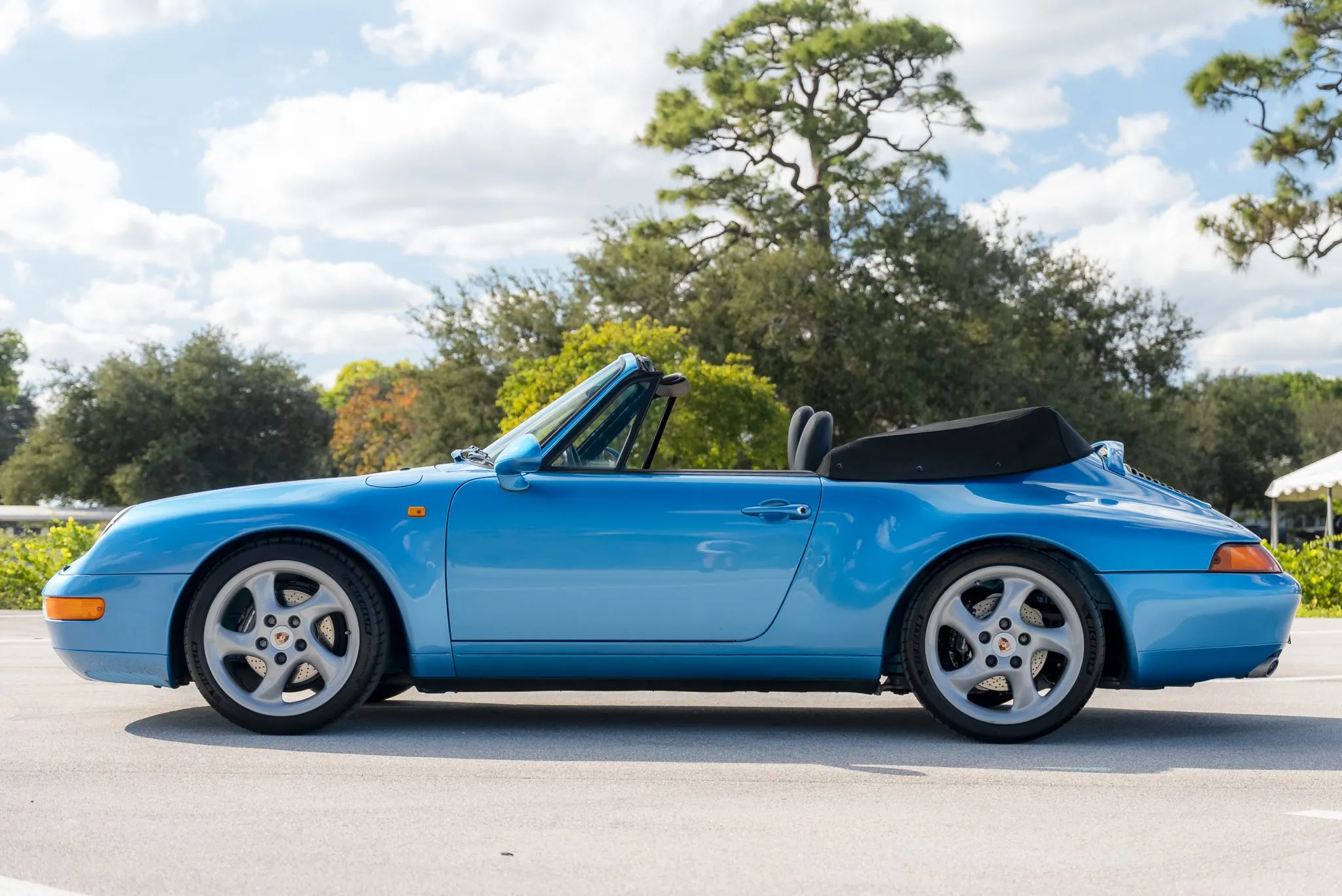 Load larger image of Tahoe Blue Metallic RoW 1995 Porsche 911 Carrera Cabriolet X51 - Stuttcars Classified