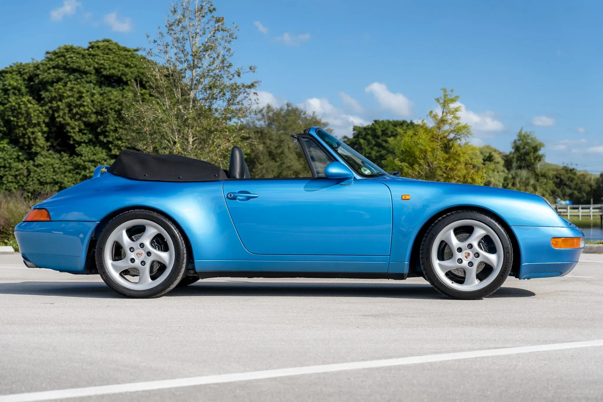 Load larger image of Tahoe Blue Metallic RoW 1995 Porsche 911 Carrera Cabriolet X51 - Stuttcars Classified